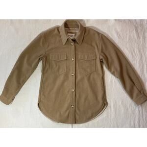 Abercrombie & Fitch Women’s Camel Button Up Heavy Wool Blend Shaket Sz S